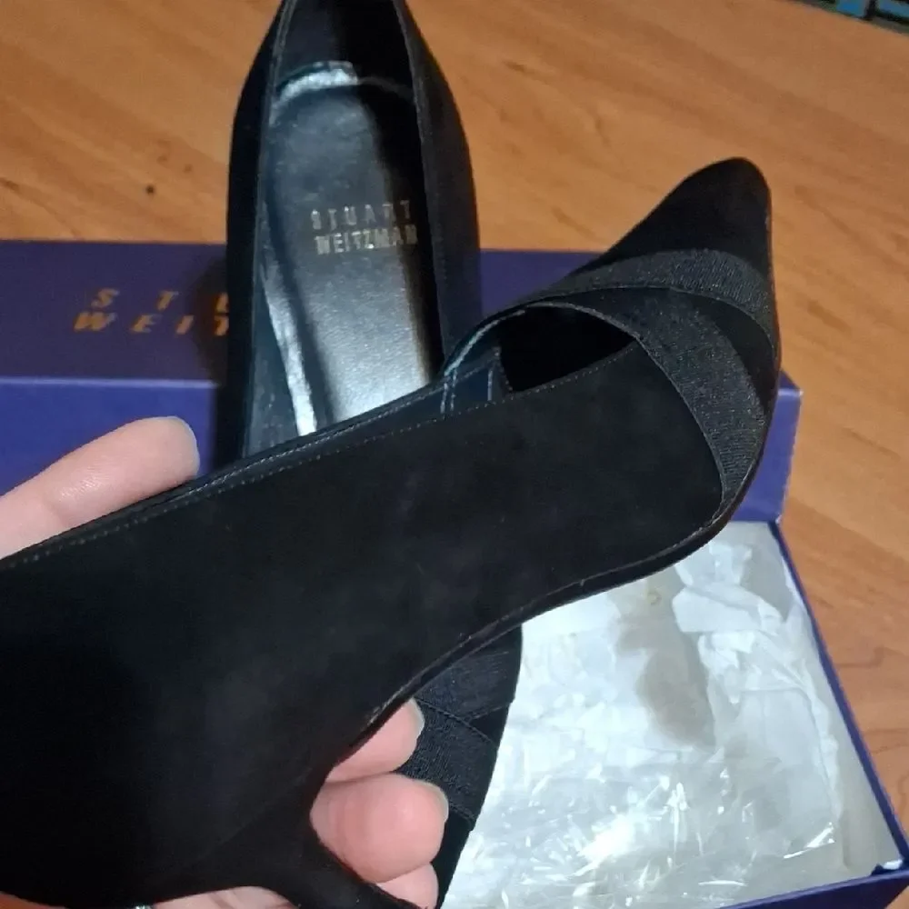 Stuart Weitzman Black Suede Heels